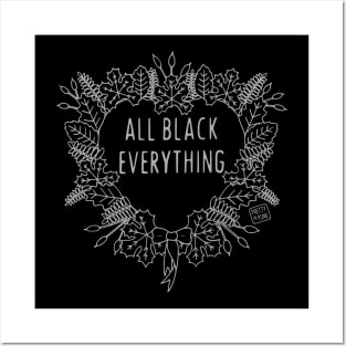 All Black Everything Wreath Posters and Art